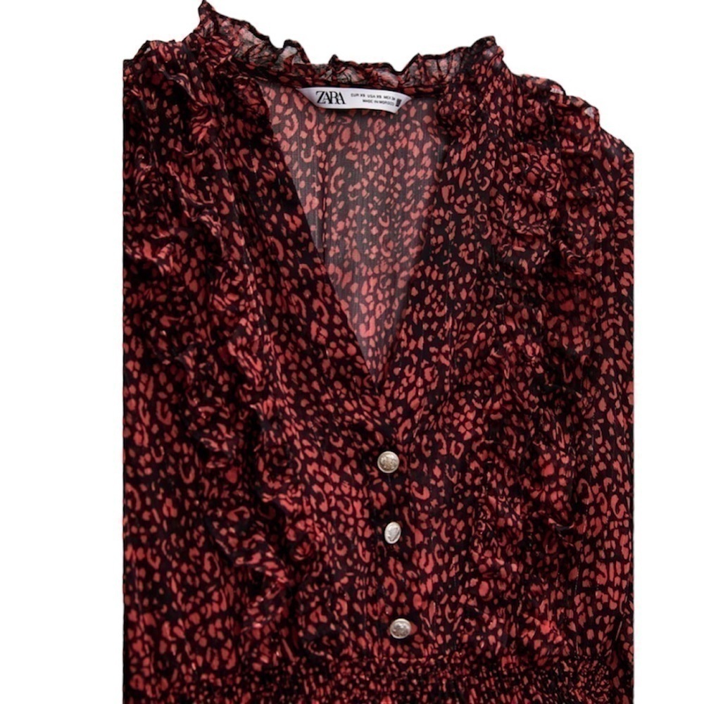 ZARA Animal Print Dress Small - Picture 7 of 8